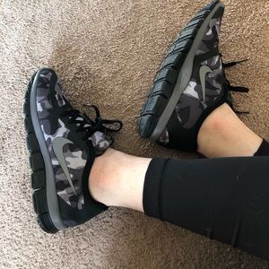 Grey & Black Camo Nike Free Shoes